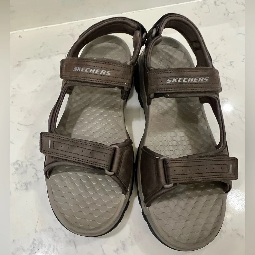 Skechers Dark Brown Open-Toe Sandals